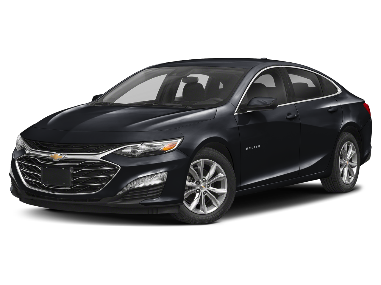 2024 Chevrolet Malibu 1LT in Mosaic Black Metallic — front three-quarter view