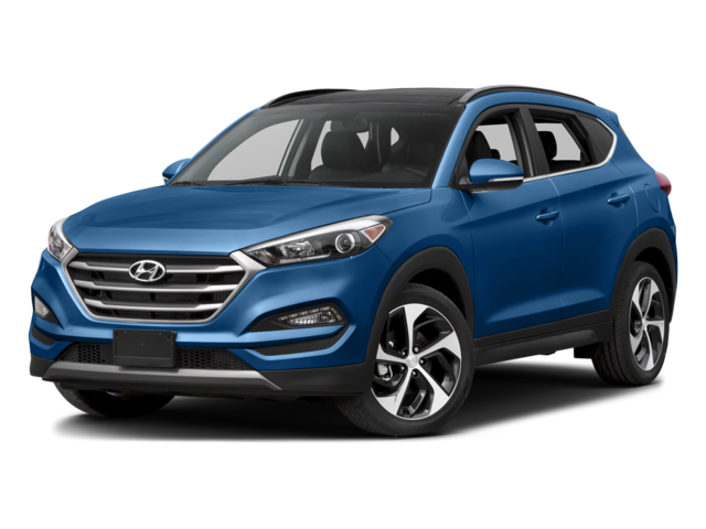2017 Hyundai Tucson Limited in Caribbean Blue — front three-quarter view