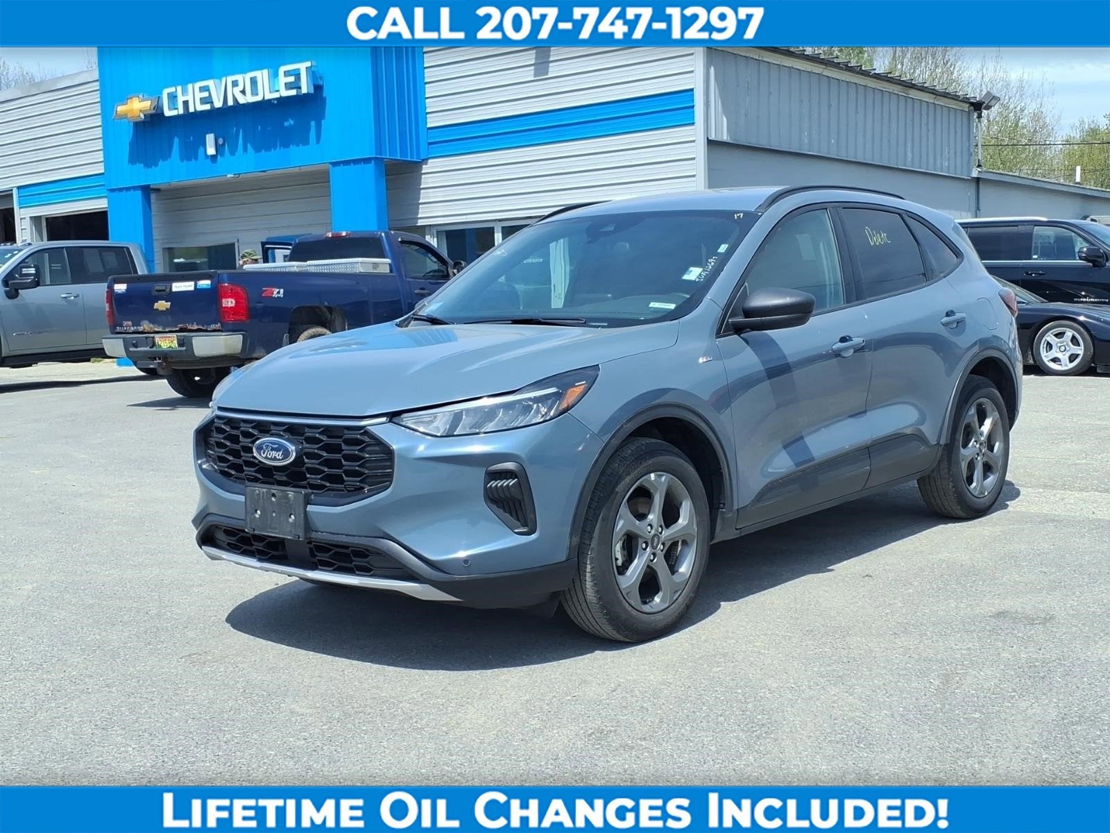 2025 Ford Escape ST-Line in Blue — front three-quarter view
