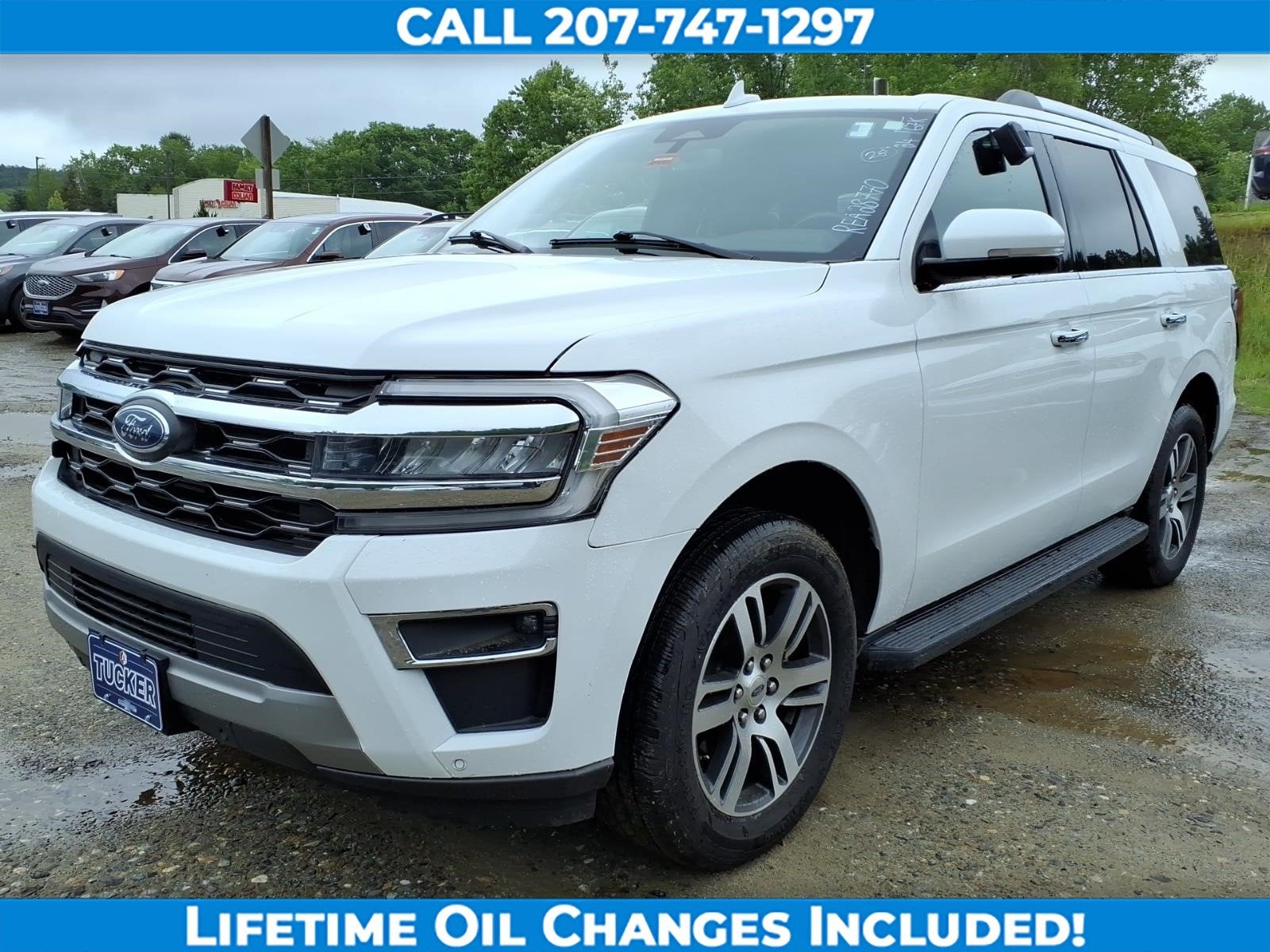 2024 Ford Expedition Limited in Oxford White — front three-quarter view