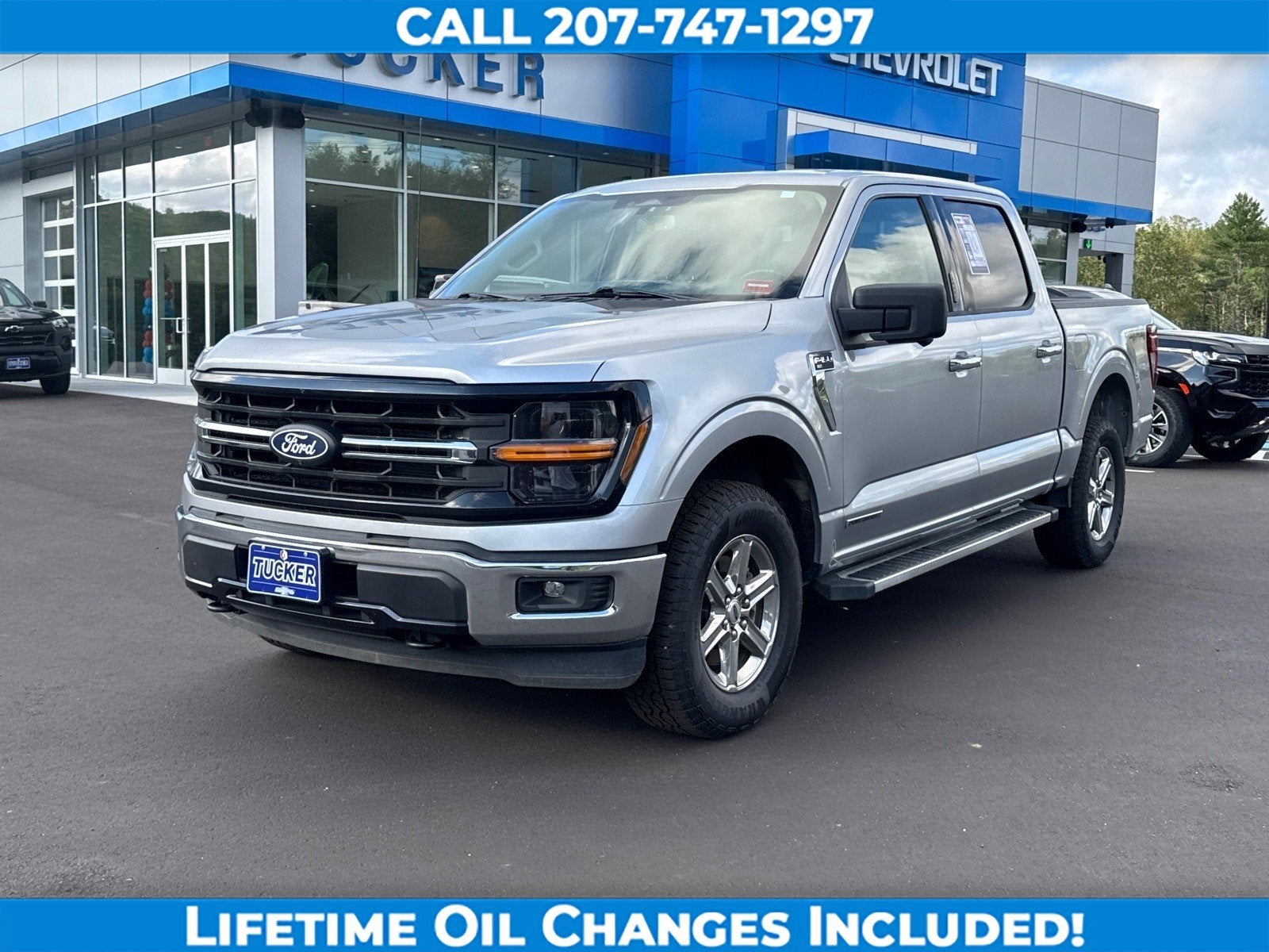 2024 Ford F-150 XLT in Iconic Silver M — front three-quarter view
