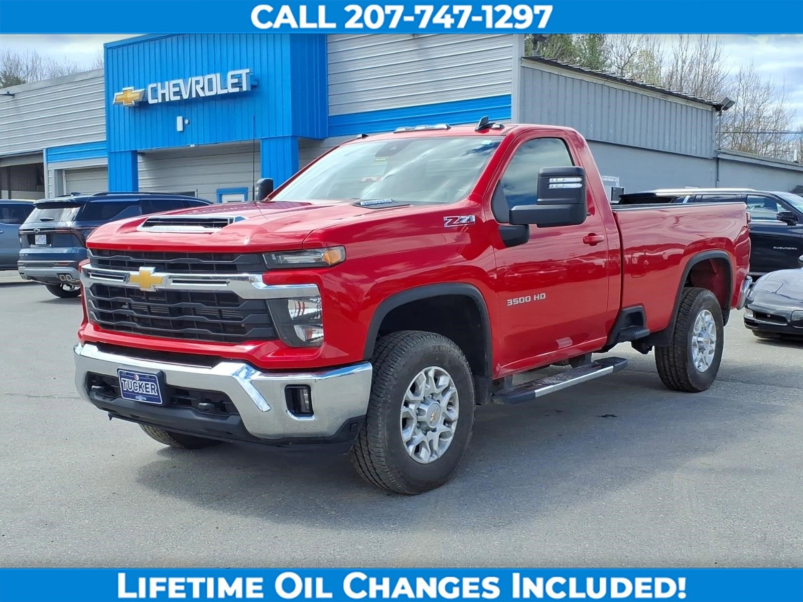 2024 Chevrolet Silverado 3500 HD LT in Red Hot — front three-quarter view