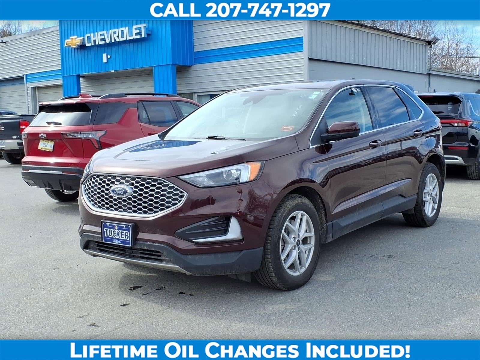 2024 Ford Edge SEL in Burgundy Velvet — front three-quarter view