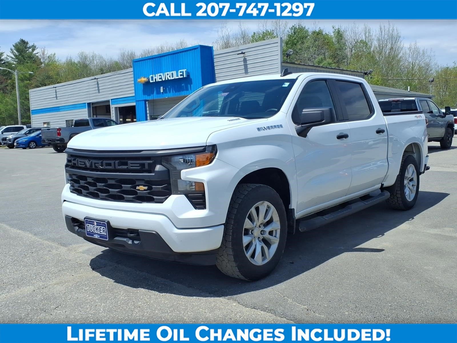 2024 Chevrolet Silverado 1500 Custom in Summit White — front three-quarter view