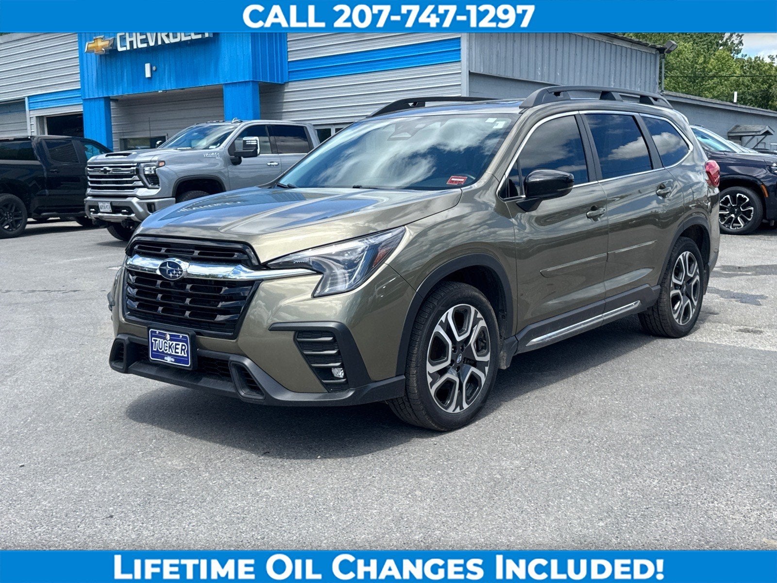 2024 Subaru Ascent Limited in Autumn Green Me — front three-quarter view